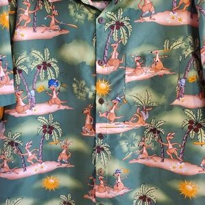 Lowes‎ Australia Kangaroo Cricket Team Tropical Button Down Shirt Size XL